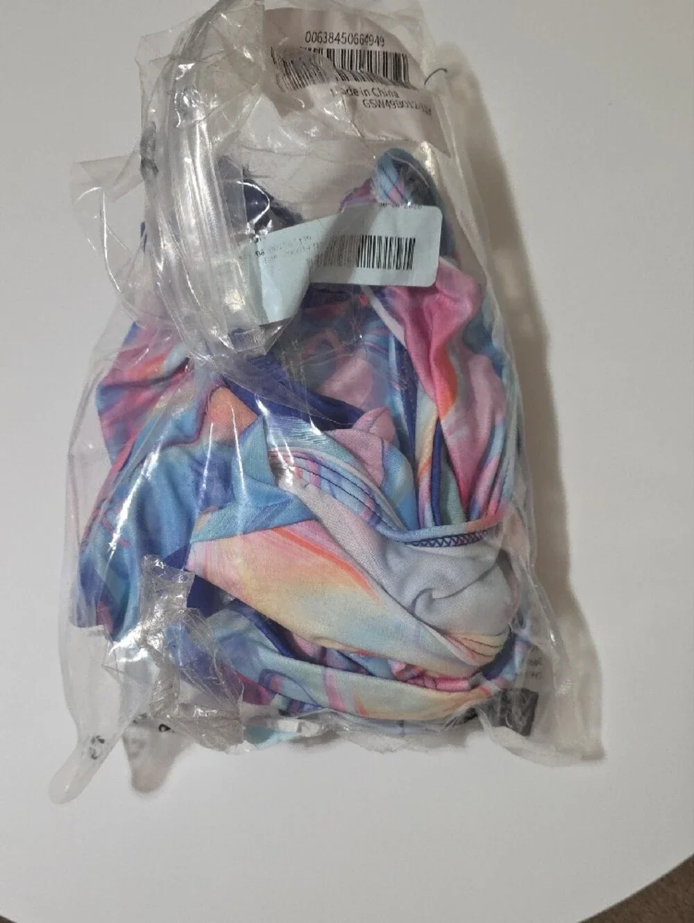 Girls' Swirl Marble Active Swim Set - Pastel Multi